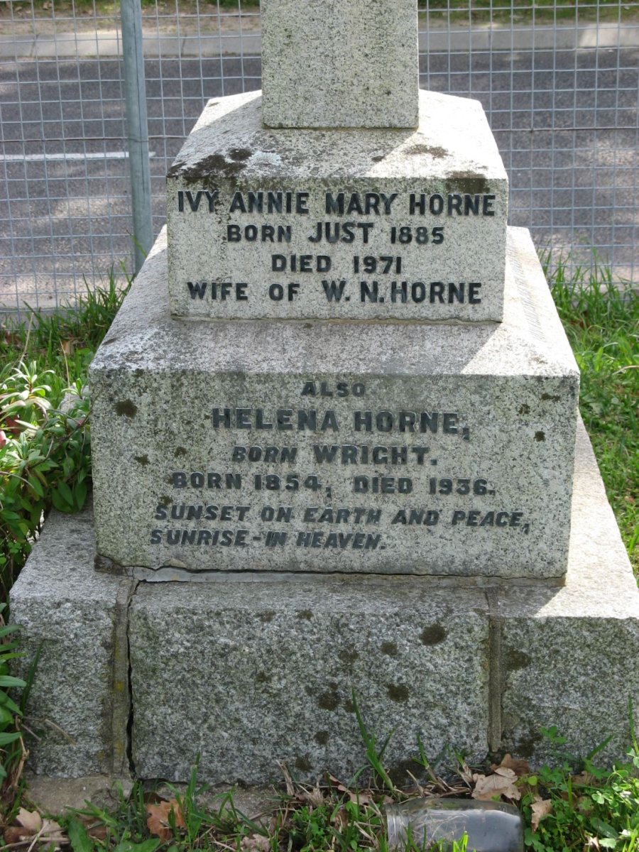 HORNE Helena nee WRIGHT 1854-1936 :: HORNE Ivy Annie Mary 1885-1971