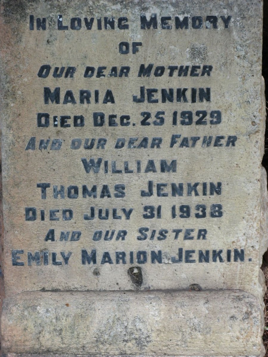 JENKIN William Thomas -1938 &amp; Maria -1929 :: JENKIN Emily Marion