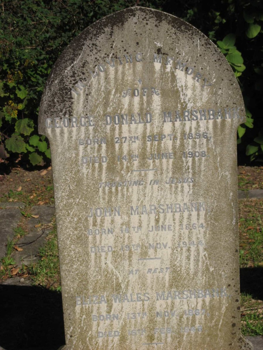 MARSHBANK John 1864-1944 &amp; Eliza Wales 1867-1946 :: MARSHBANK George Donald 1896-1908