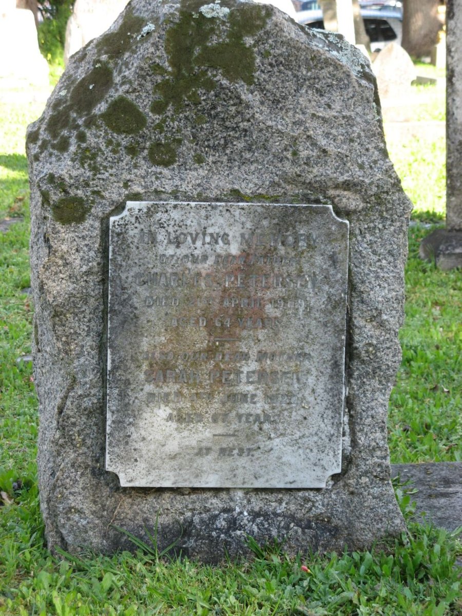 PETERSEN Charles -1909 &amp; Sarah -1920