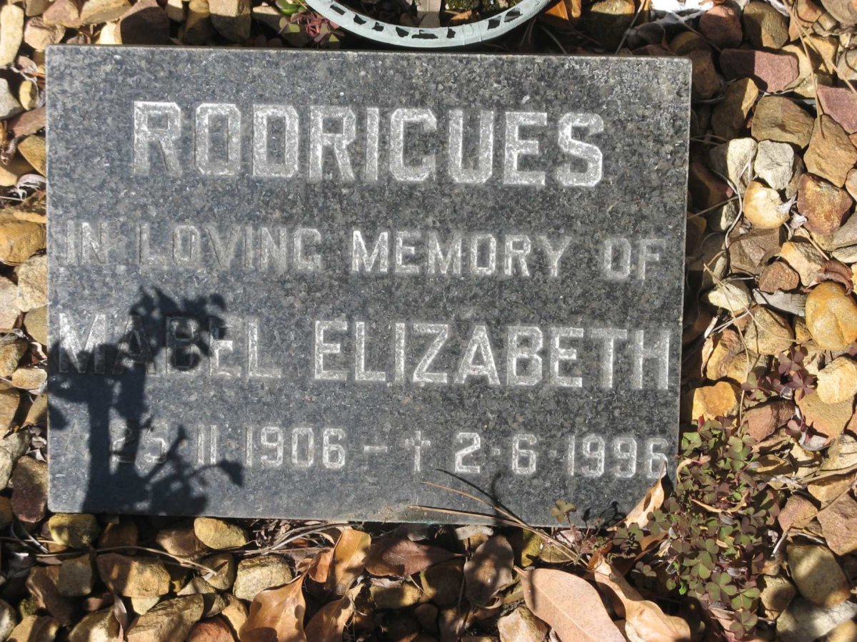 RODRIGUES Mabel Elizabeth 1906-1996