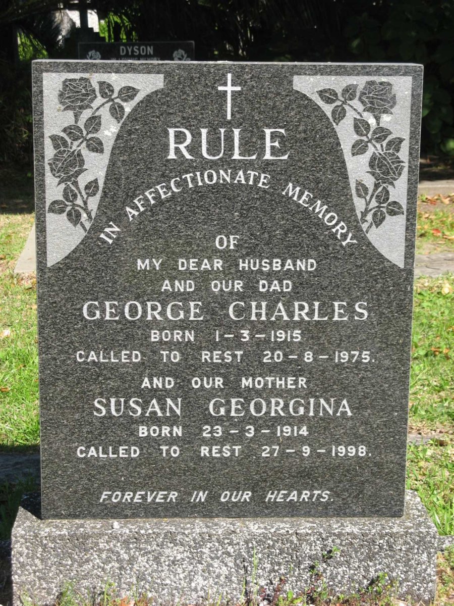 RULE George Charles 1915-1975 &amp; Susan Georgina 1914-1998