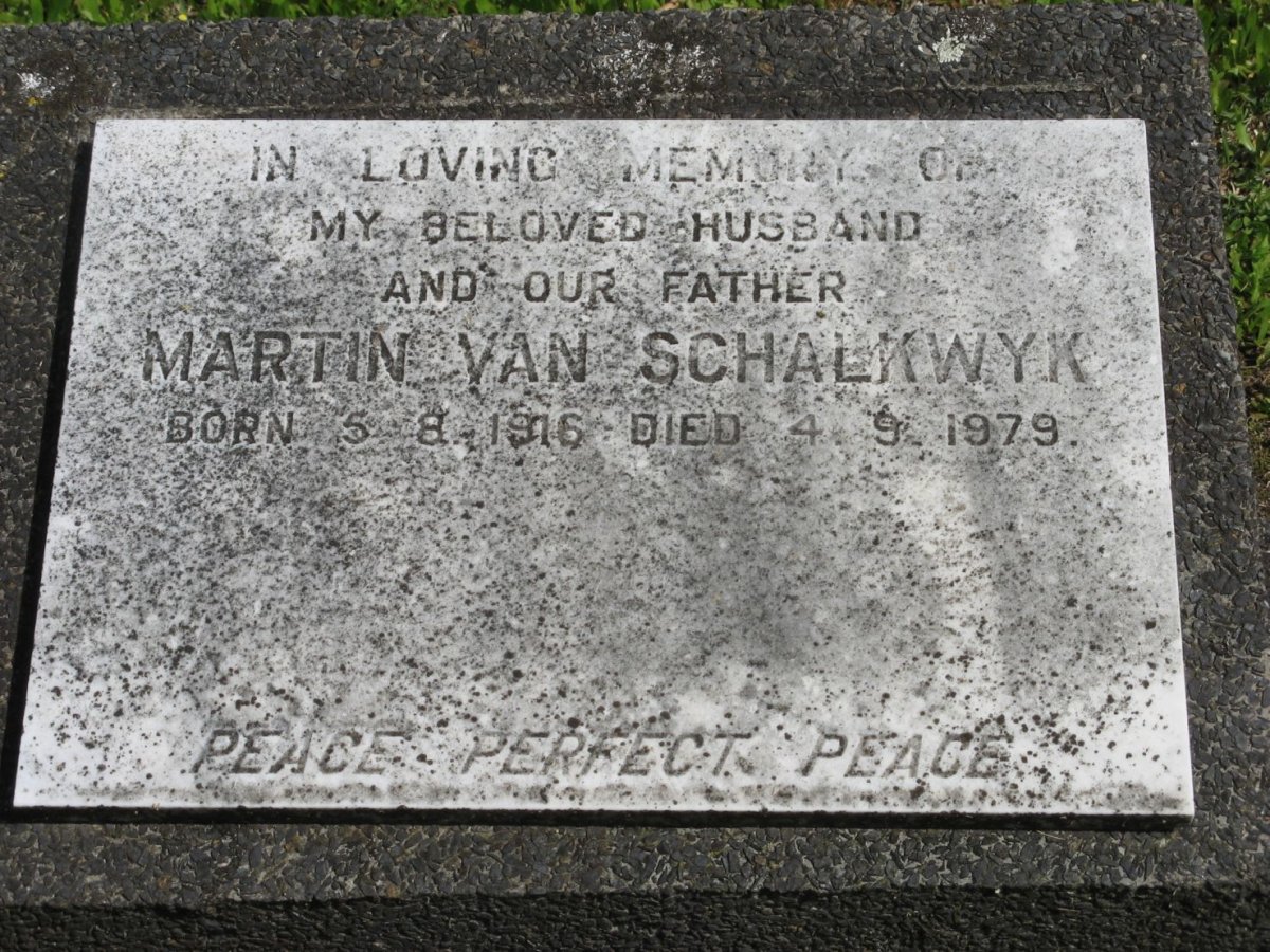 SCHALKWYK Martin, van 1916-1979