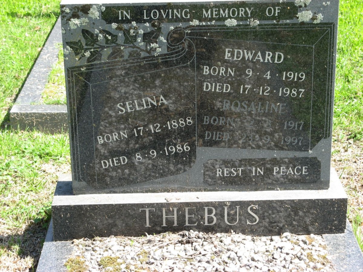 THEBUS Selina 1888-1986 :: THEBUS Edward 1919-1987 &amp; Rosaline 1917-1997