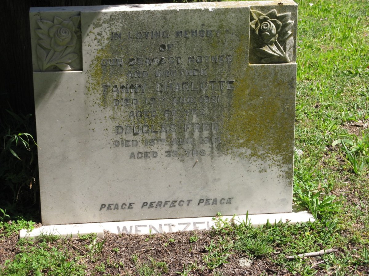 WENTZEL Fanny Charlotte -1951 :: WENTZEL Douglas Fred -1951
