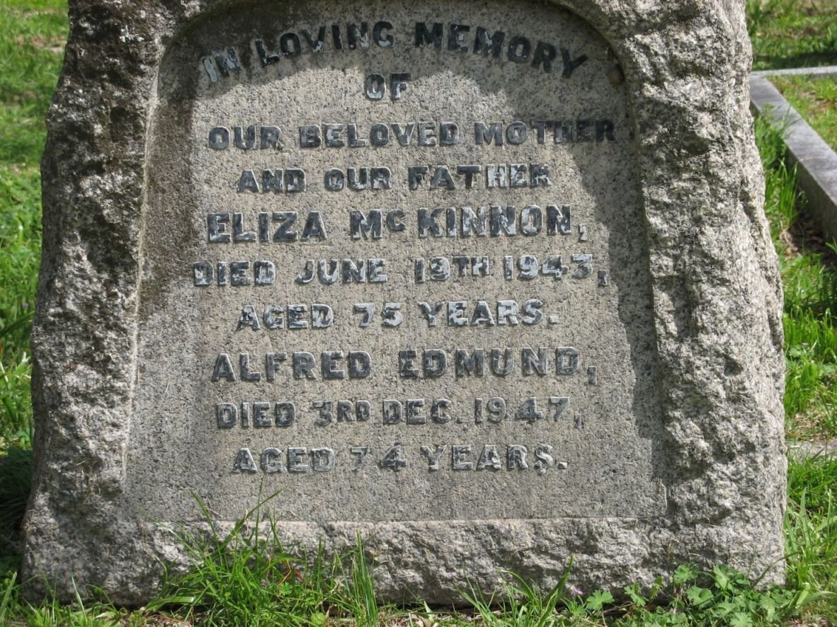 McKINNON Alfred Edmund -1947 &amp; Eliza -1943