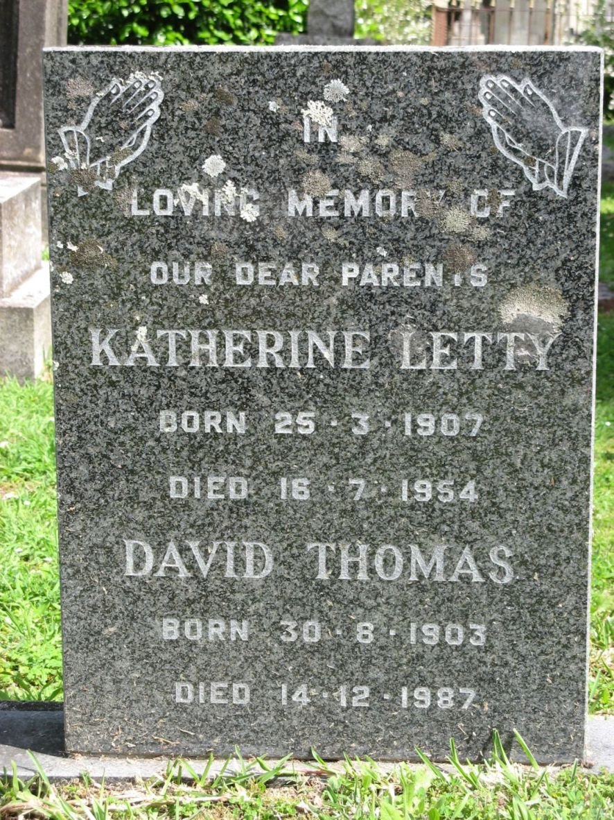 MEYER David Thomas 1903-1987 &amp; Kathleen Letty 1907-1954