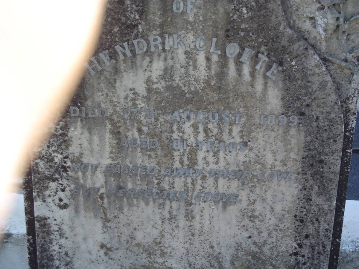 CLOETE Hendrik -1899