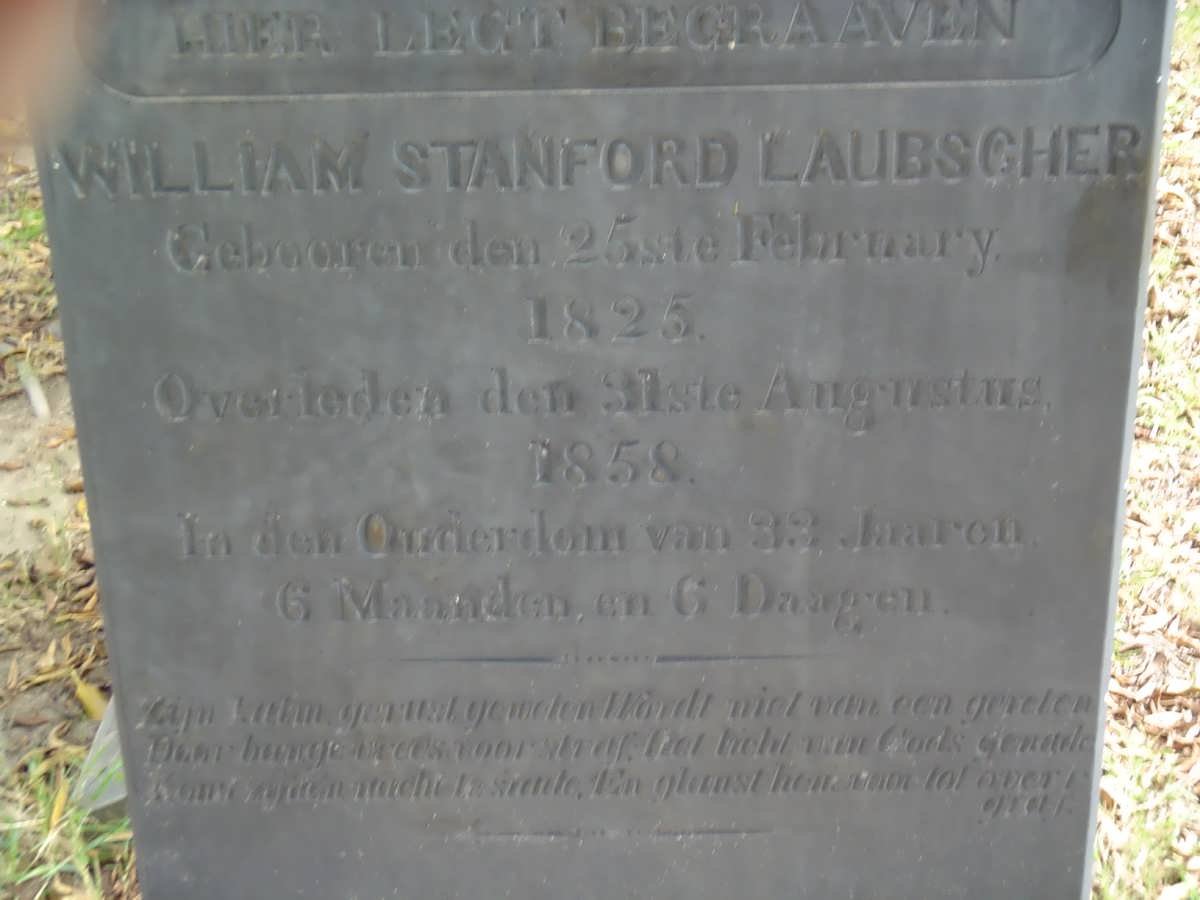 LAUBSCHER William Stanford 1825-1858