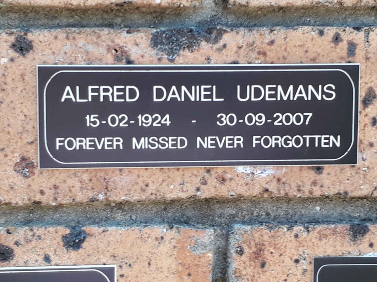UDEMANS Alfred Daniel 1924-2007