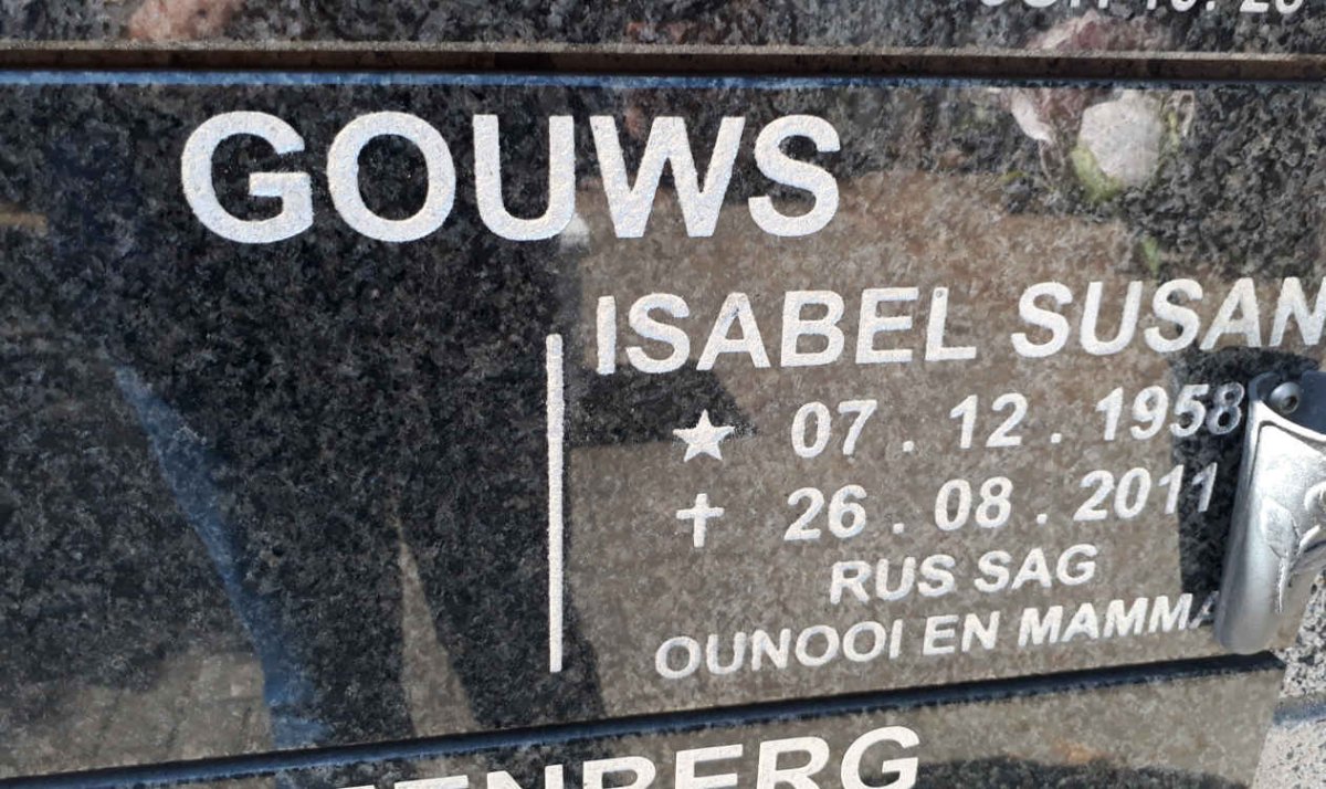 GOUWS Isabel Susan 1958-2011