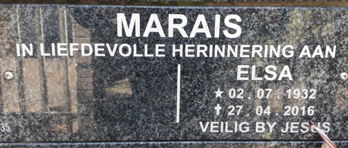 MARAIS Elsa 1932-2016