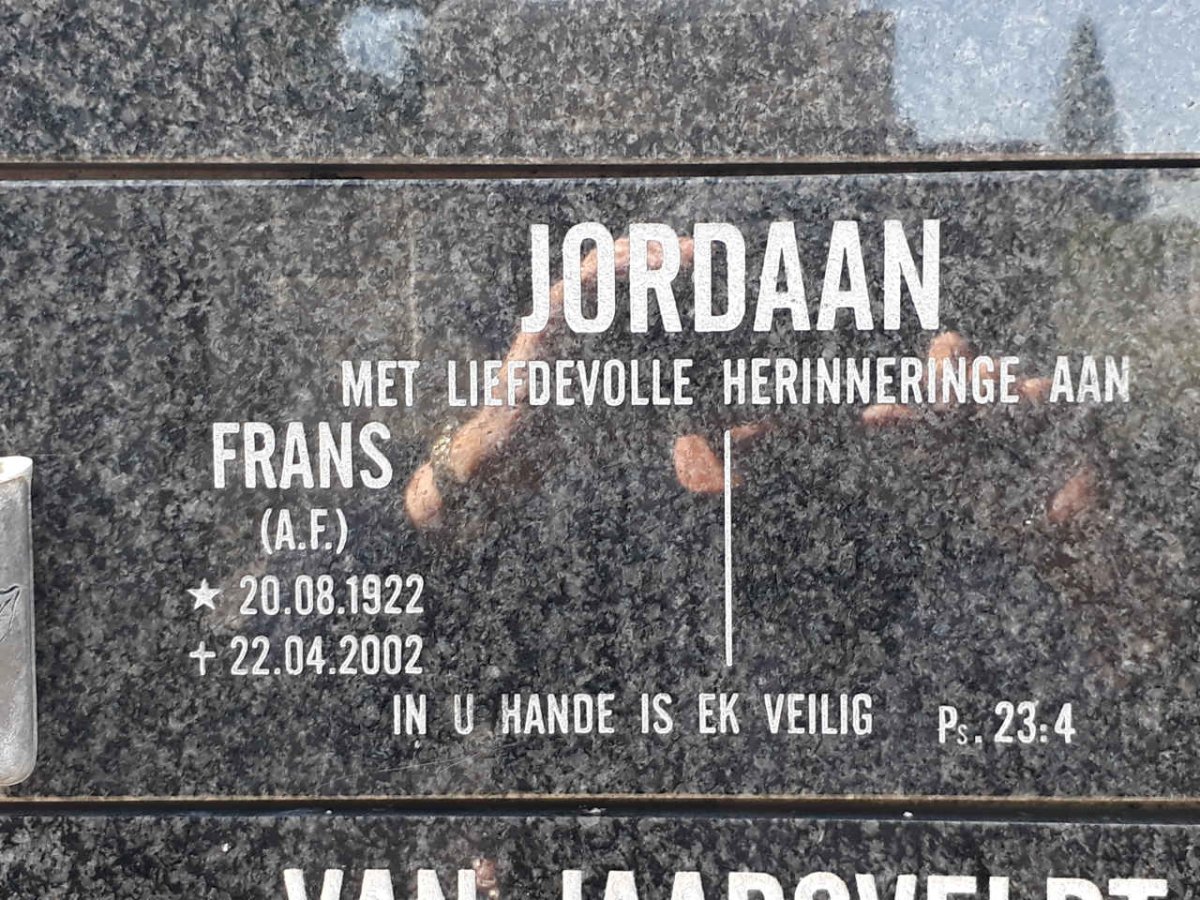JORDAAN A.F. 1922-2002