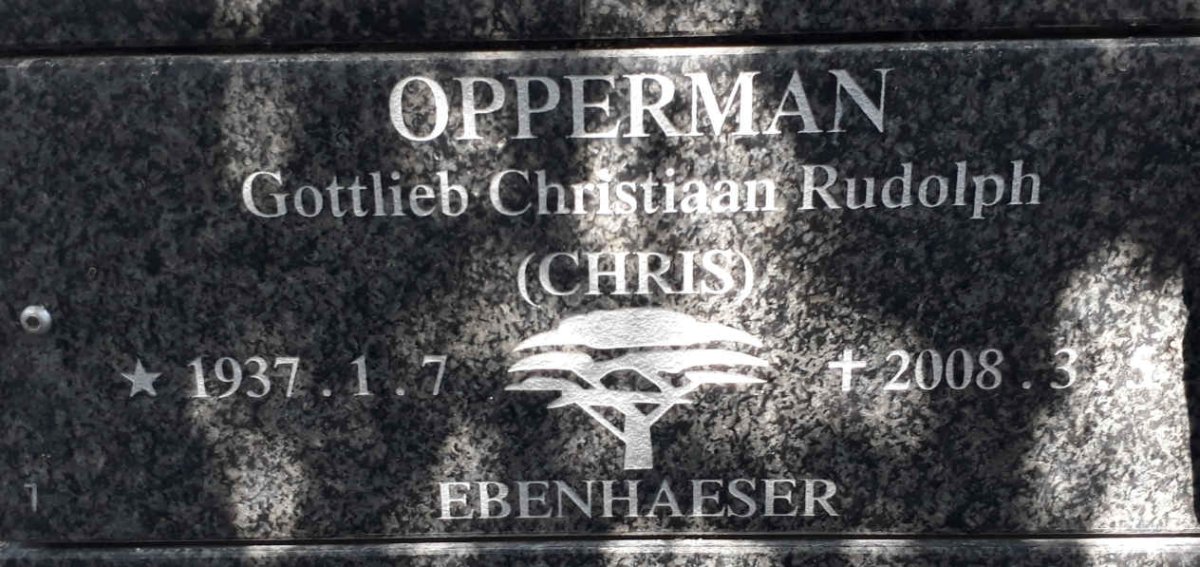 OPPERMAN Gottlieb Christiaan Rudolph 1937-2008