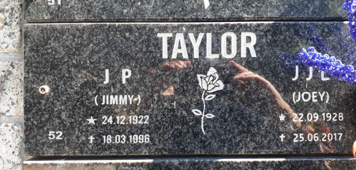 TAYLOR J.P. 1922-1996 &amp; J.J.L. 1928-2017