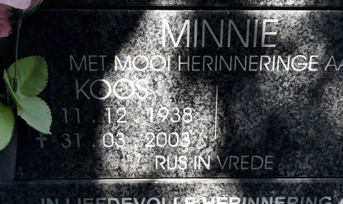 MINNIE Koos 1938-2003