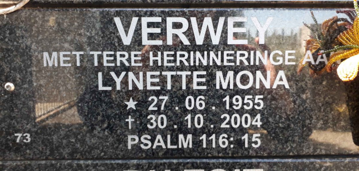 VERWEY Lynette Mona 1955-2004