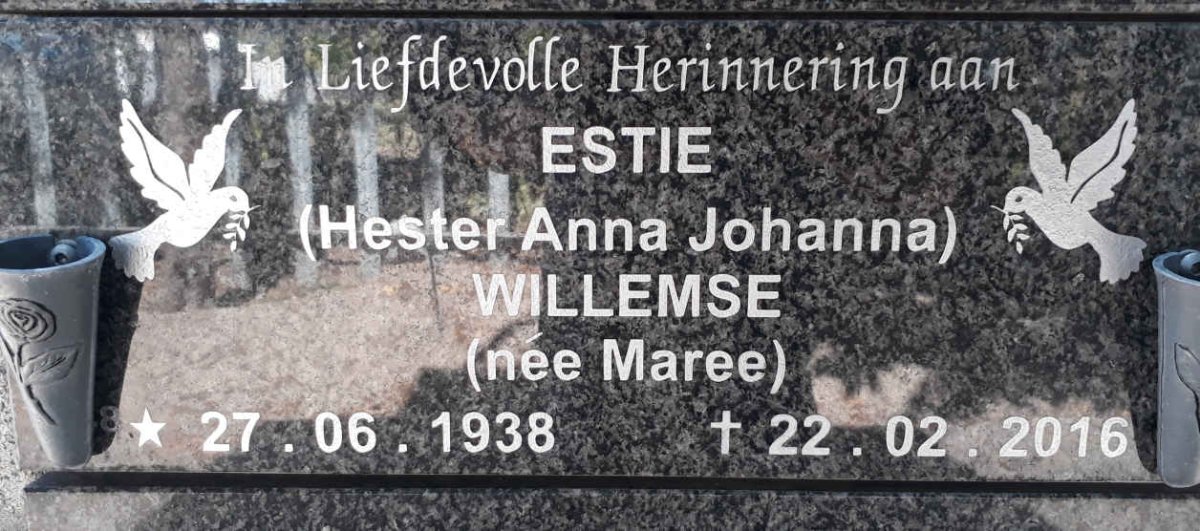 WILLEMSE Hester Anna Johanna nee MAREE 1938-2016