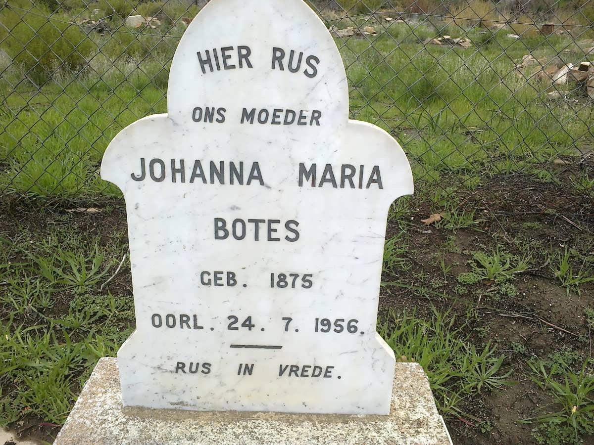 BOTES Johanna Maria nee DE VILLIERS 1875-1956