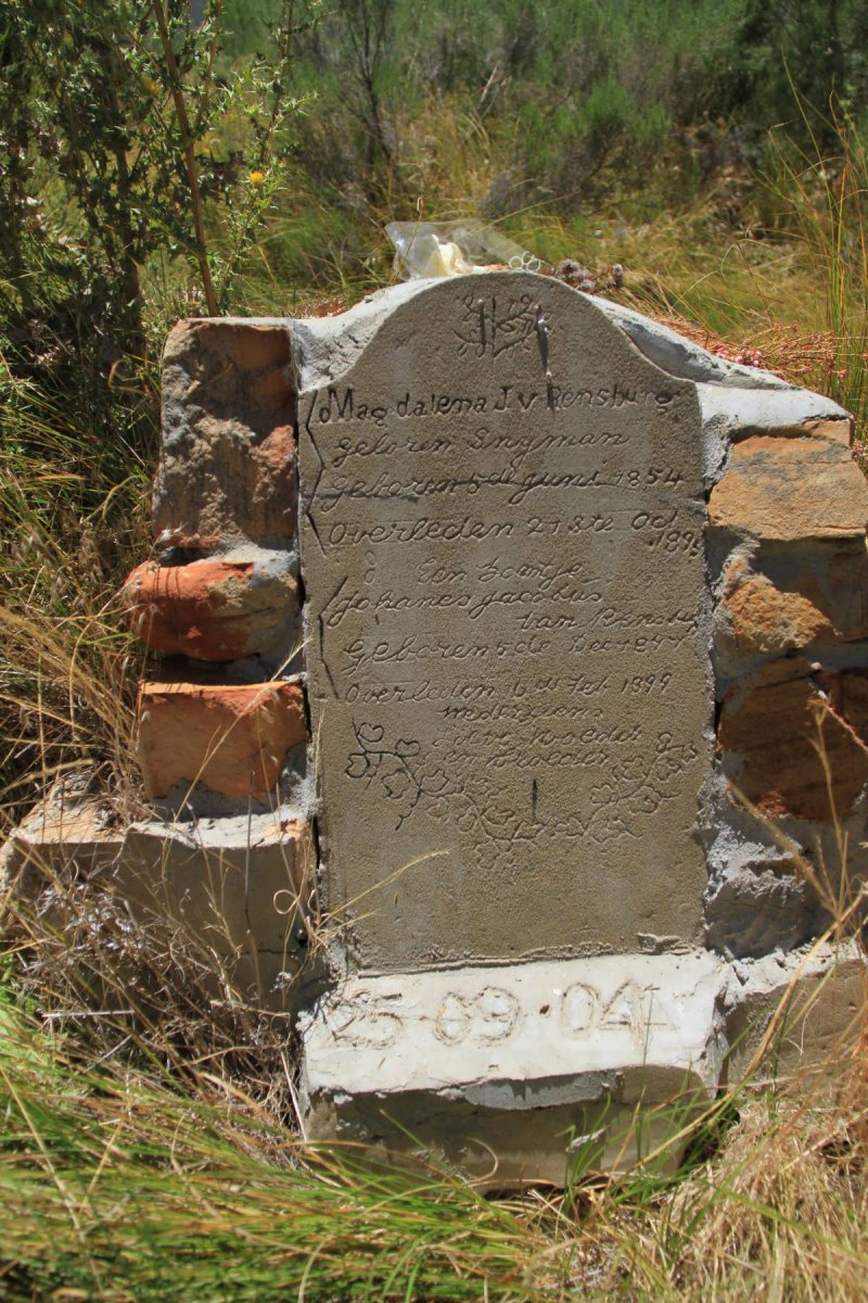 RENSBURG Magdalena, J.v. nee SNYMAN 1854-1895 :: VAN RENSBURG Johannes Jacobus 1897-1899