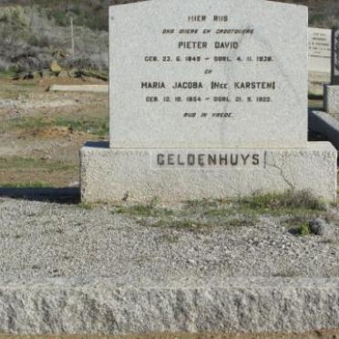 GELDENHUYS Pieter David 1849-1938 &amp; Maria Jacoba KARSTEN 1854-1922