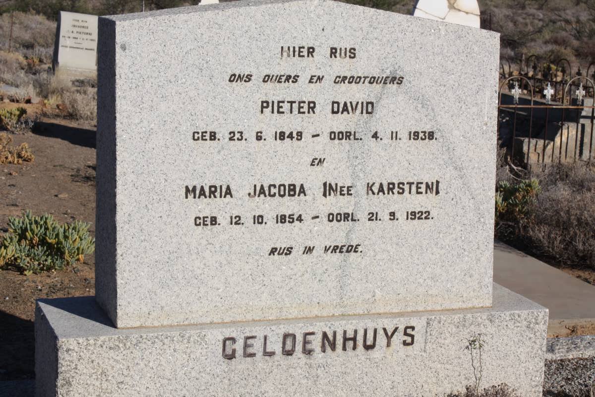 GELDENHUYS Pieter David 1849-1938 &amp; Maria Jacoba KARSTEN 1854-1922