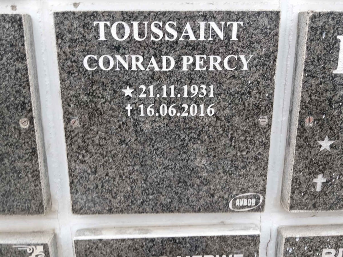 TOUSSAINT Conrad Percy 1931-2016