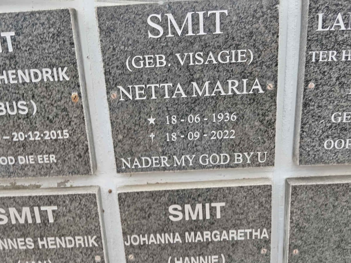 SMIT Netta Maria nee VISAGIE 1936-2022