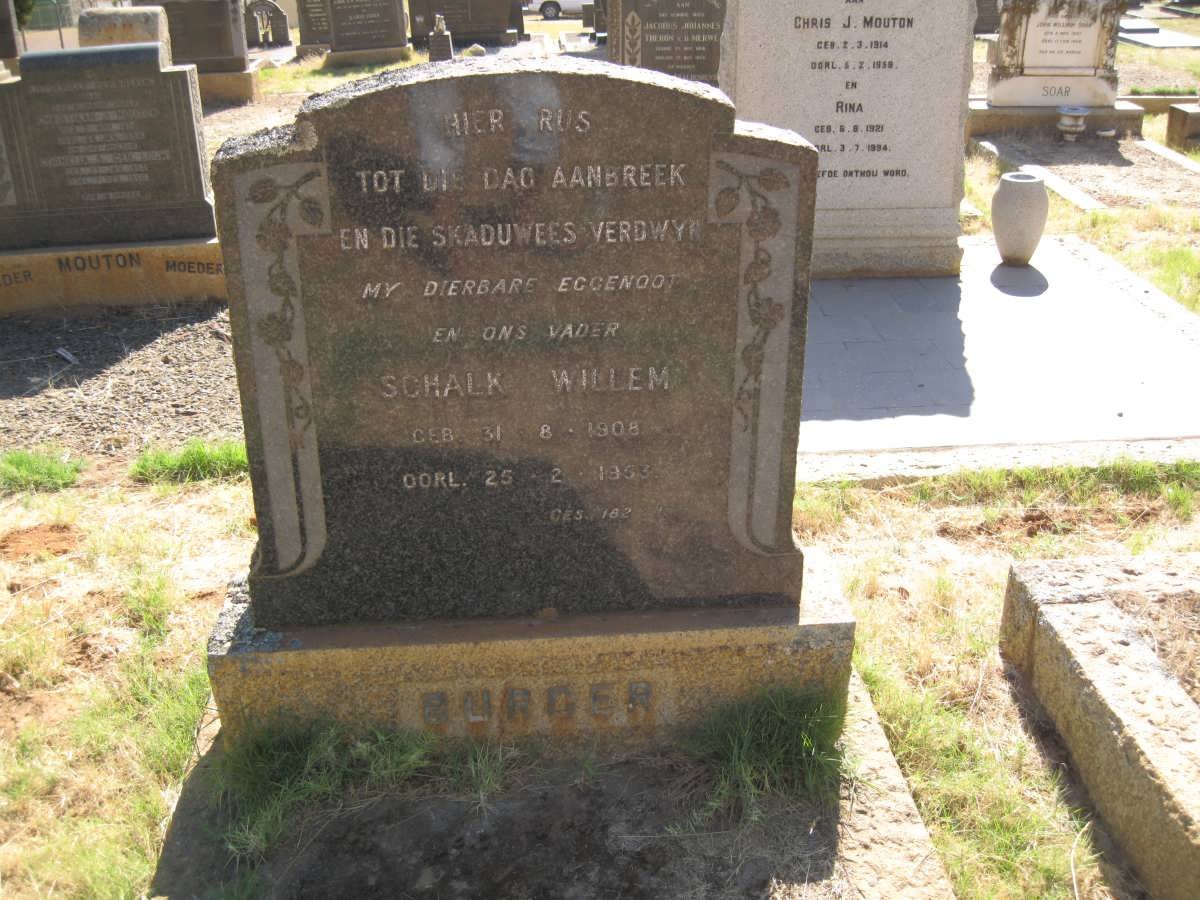 BURGER Schalk Willem 1908-1953