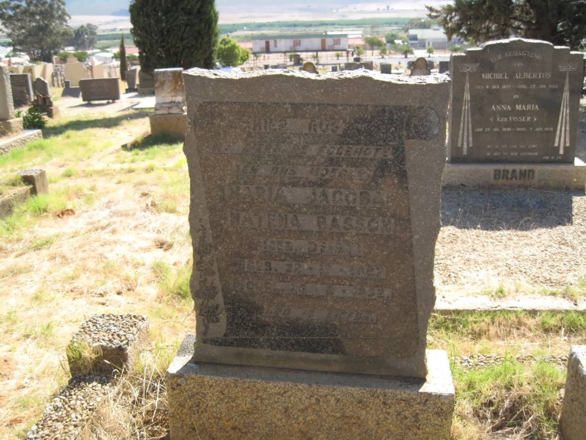 BASSON Maria Jacoba Natena nee DEIST 1887-1952