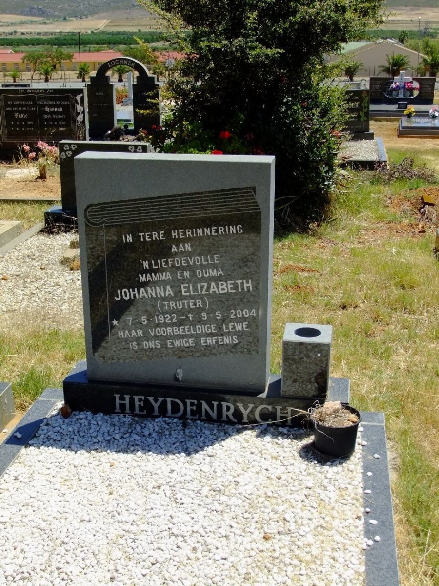 HEYDENRYCH Johanna Elizabeth nee TRUTER 1922-2004