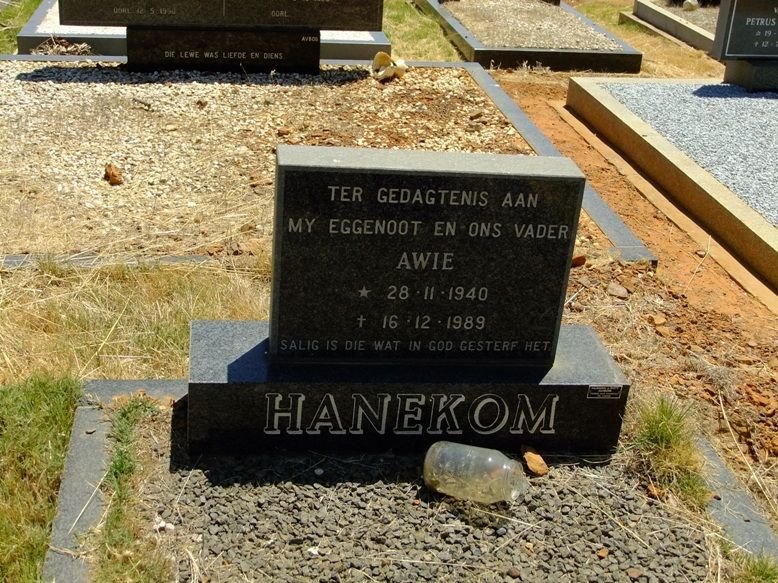 HANEKOM Awie 1940-1989