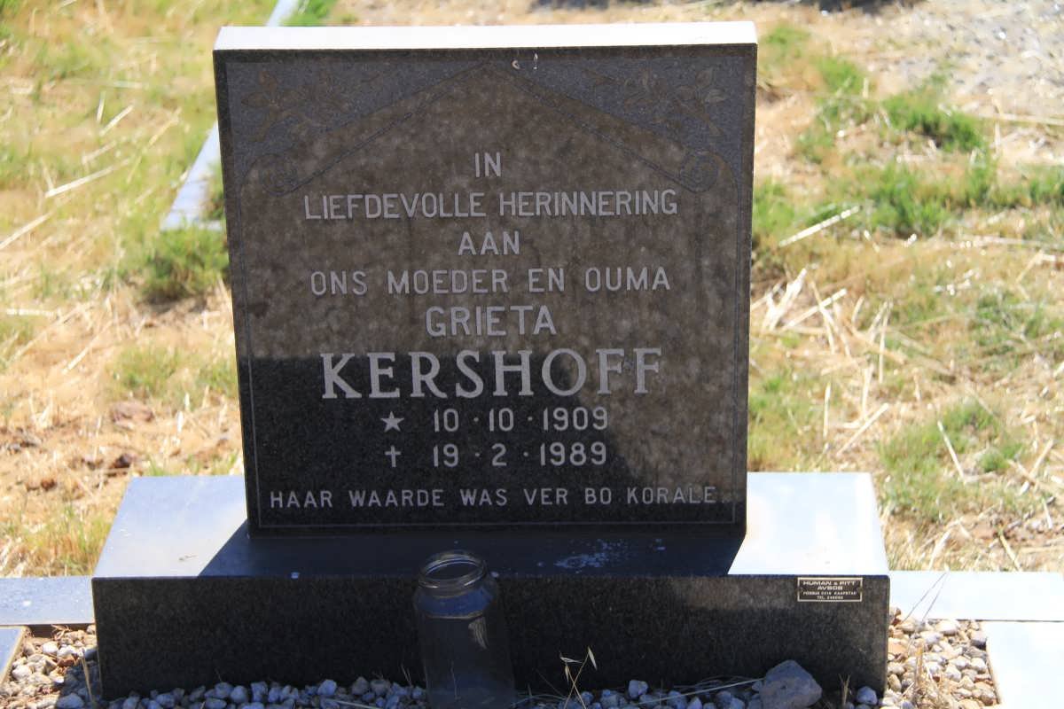 KERSHOFF Grieta 1909-1989