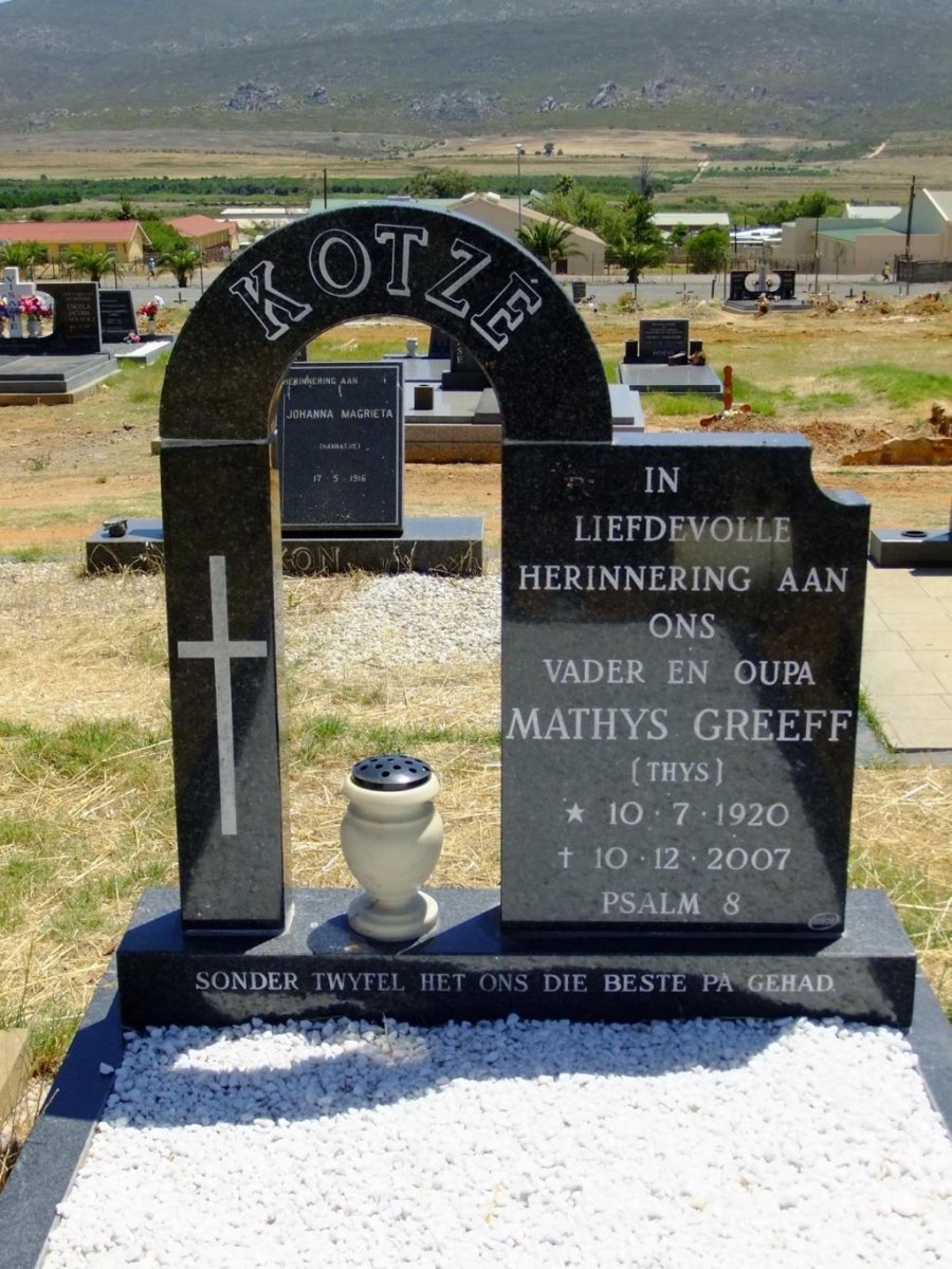 KOTZE Mathys Greeff 1920-2007