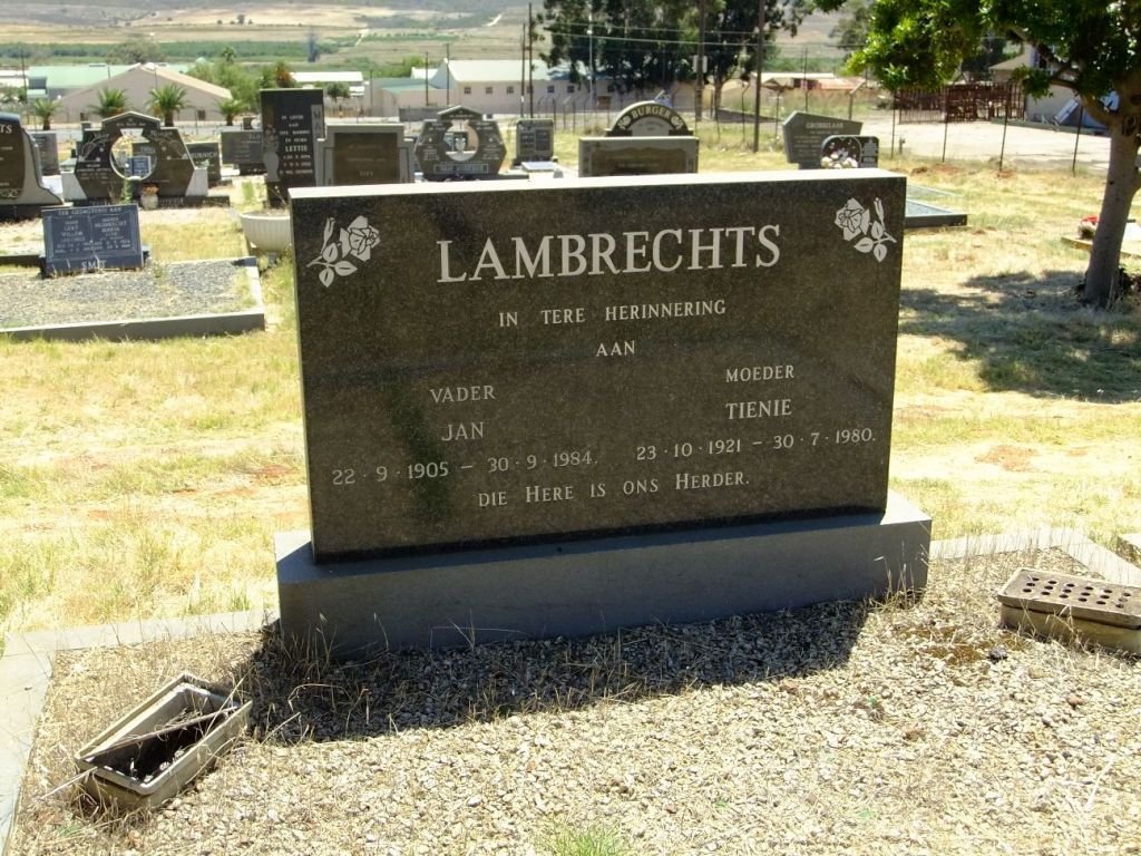 LAMBRECHTS Jan 1905-1984 &amp; Tienie 1921-1980