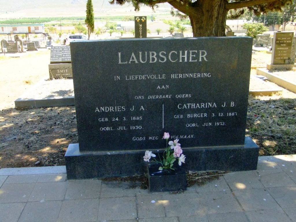 LAUBSCHER Andries J.A. 1885-1930 &amp; Catharina J.B. BURGER 1887-1972