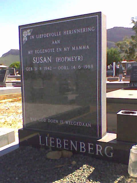 LIEBENBERG Susan nee HOFMEYR 1942-1988