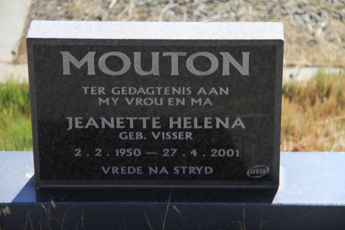 MOUTON Jeanette Helena nee VISSER 1950-2001