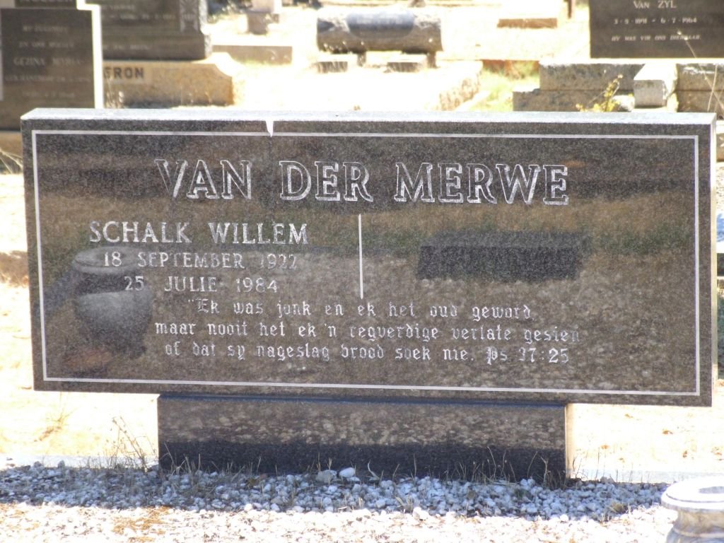 MERWE Schalk Willem, van der 1922-1984