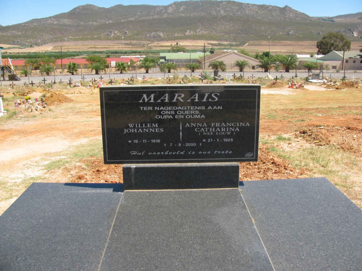 MARAIS Willem Johannes 1916-2000 &amp; Anna Francina Catharina LOUW 1925-2000