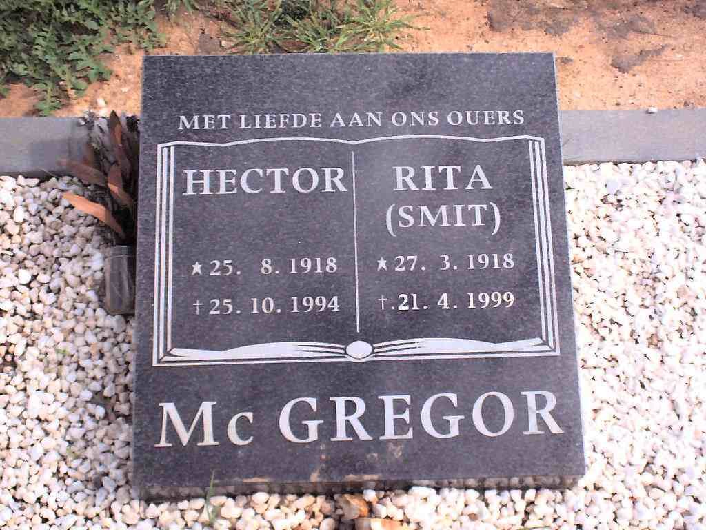 MCGREGOR Hector 1918-1994 &amp; Rita SMIT 1918-1999