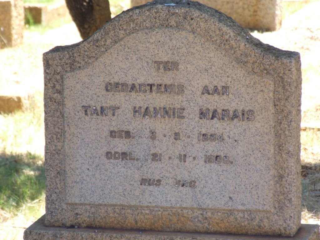 MARAIS Hannie 1884-1968