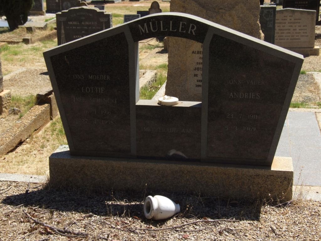 MÜLLER Andries 1911-1969 &amp; Lottie SCHENCK 1916-1958