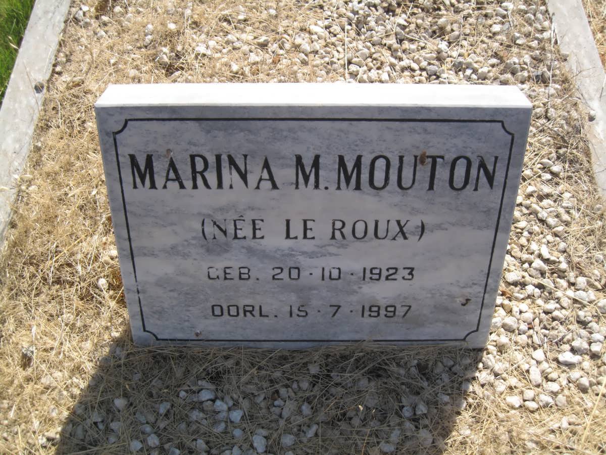MOUTON Marina M. nee LE ROUX 1923-1997