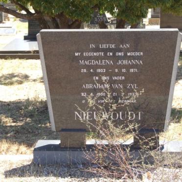 Nieuwoudt, Magdalena Johanna + Abraham van Zyl