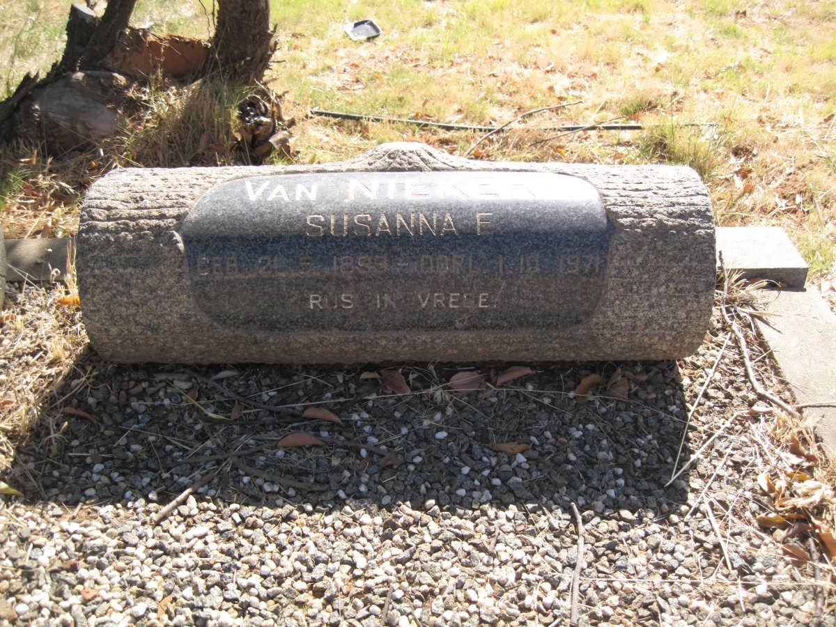 NIEKERK Susannah F., van 1899-1971
