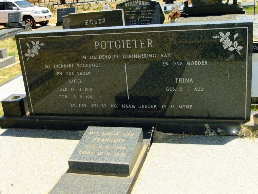 POTGIETER Nico 1931-1983 &amp; Trina 1932- :: POTGIETER Francois 1953-1956
