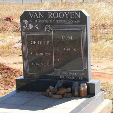ROOYEN Gert J.F., van 1920-2001 &amp; C.M. 1927-