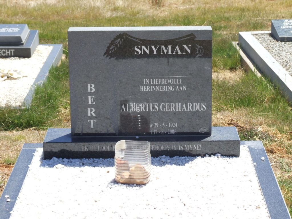 SNYMAN Albertus Gerhardus 1924-2006