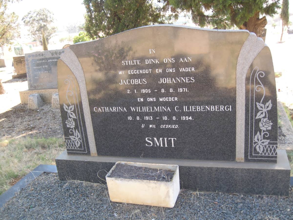 SMIT Jacobus Johannes 1905-1971 &amp; Catharina Wilhelmina C. LIEBENBERG 1913-1994